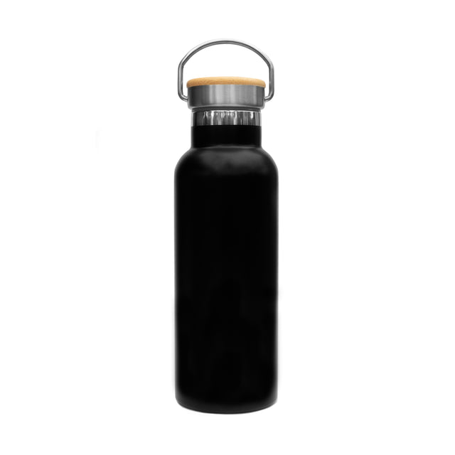 TUMBLER BLACK WITH BAMBOO TOP LID 500 ML