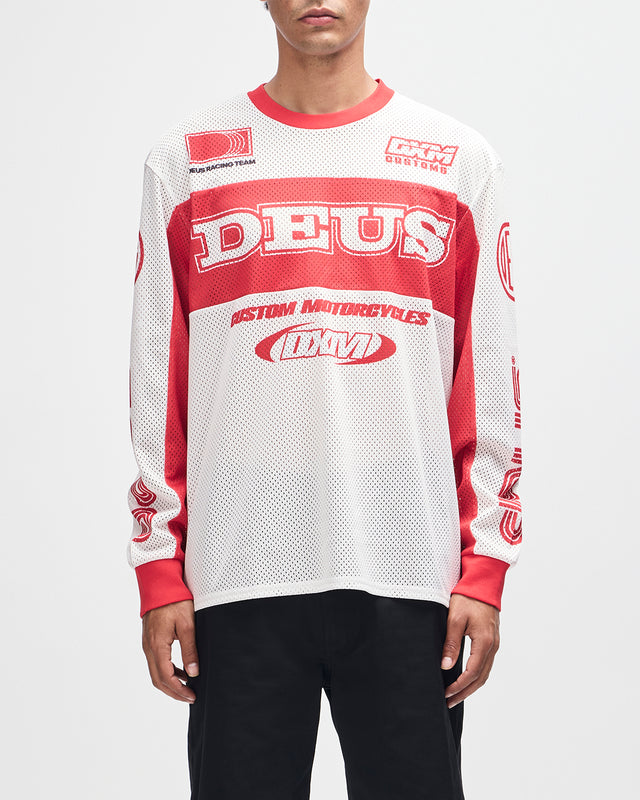 STEP OUT MOTO JERSEY - WHITE RED