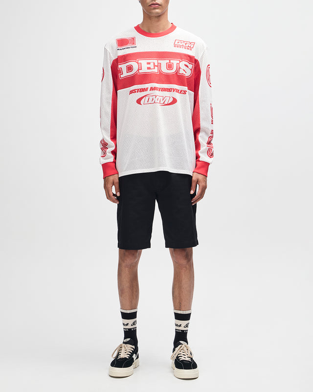 STEP OUT MOTO JERSEY - WHITE RED