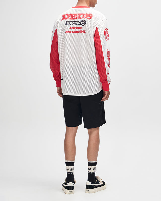 STEP OUT MOTO JERSEY - WHITE RED