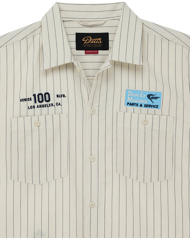 FORECOURT STRIPE SHIRT - DIRTY WHITE