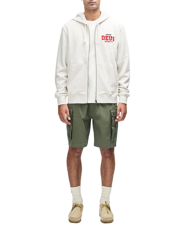 BUCK UP ZIP HOODIE - LT GREY MARLE