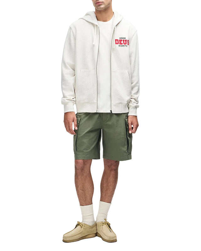 BUCK UP ZIP HOODIE - LT GREY MARLE