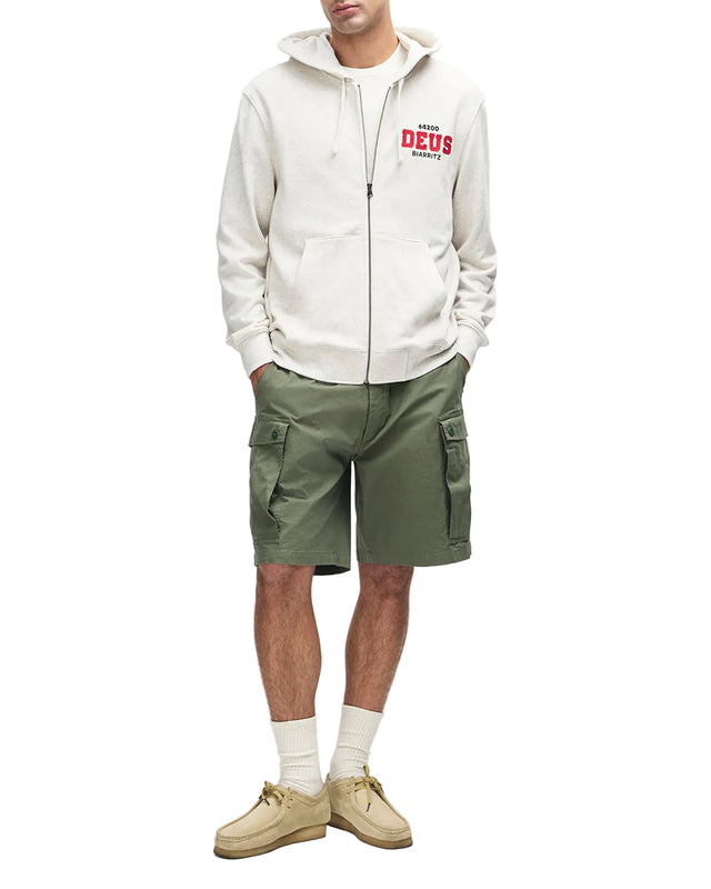 BUCK UP ZIP HOODIE - LT GREY MARLE