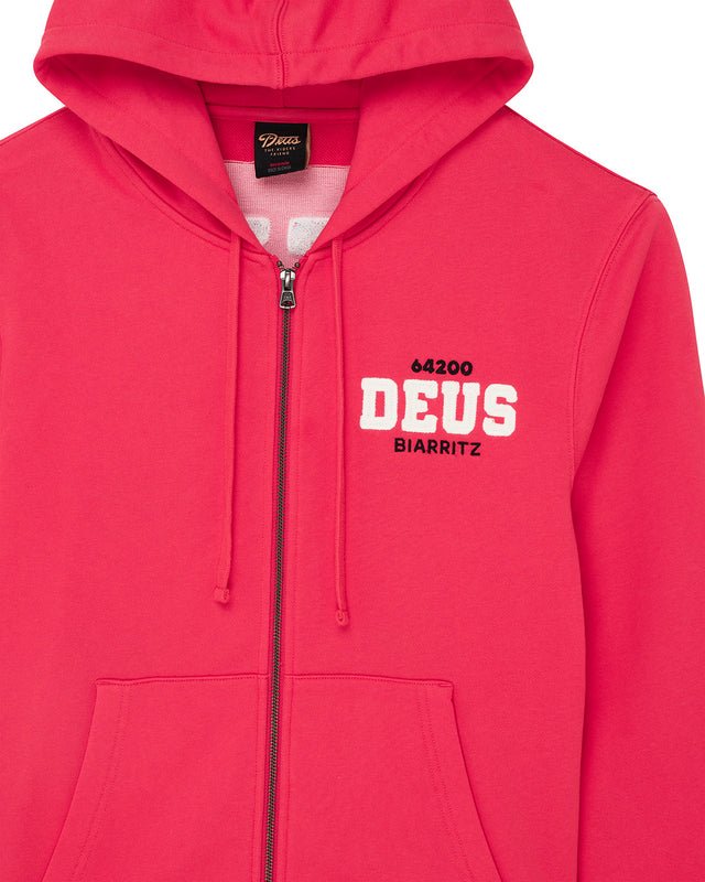 BUCK UP ZIP HOODIE - MELON RED