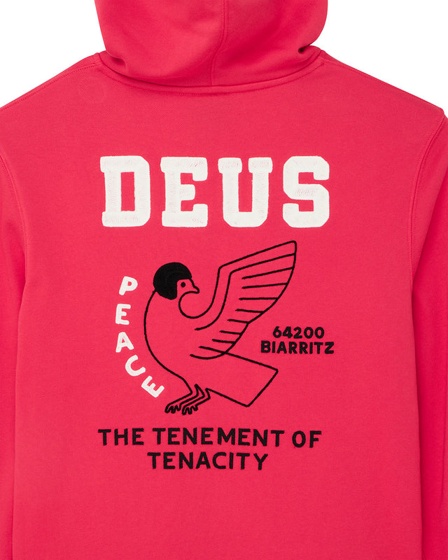 BUCK UP ZIP HOODIE - MELON RED