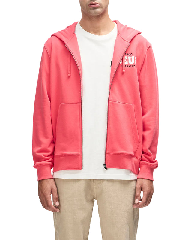 BUCK UP ZIP HOODIE - MELON RED