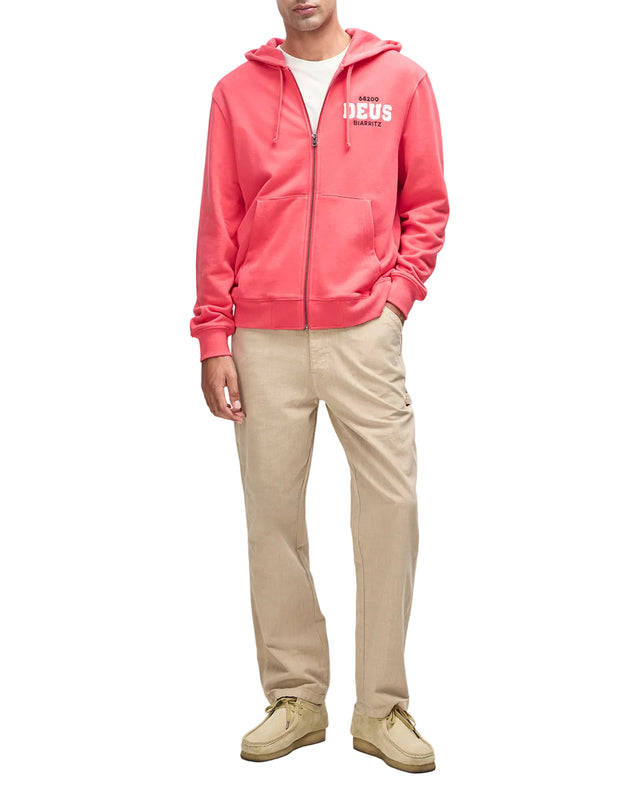 BUCK UP ZIP HOODIE - MELON RED