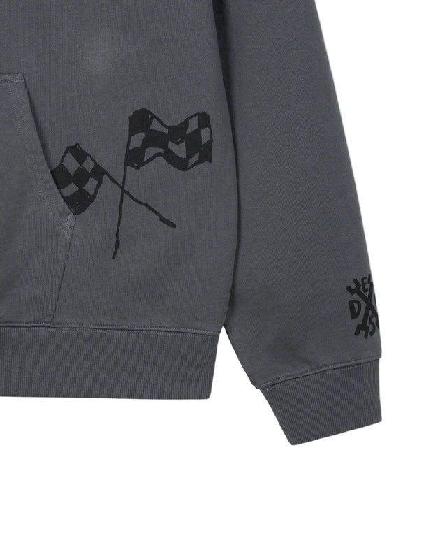 DOODLE DYED HOODIE - CHARCOAL