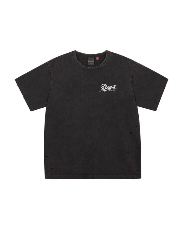 DAMAGED DYED TEE - CHARCOAL