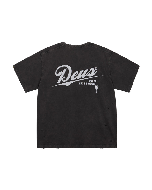 DAMAGED DYED TEE - CHARCOAL