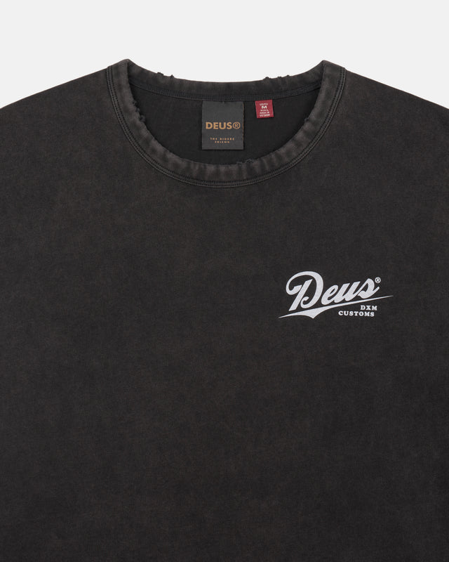 DAMAGED DYED TEE - CHARCOAL