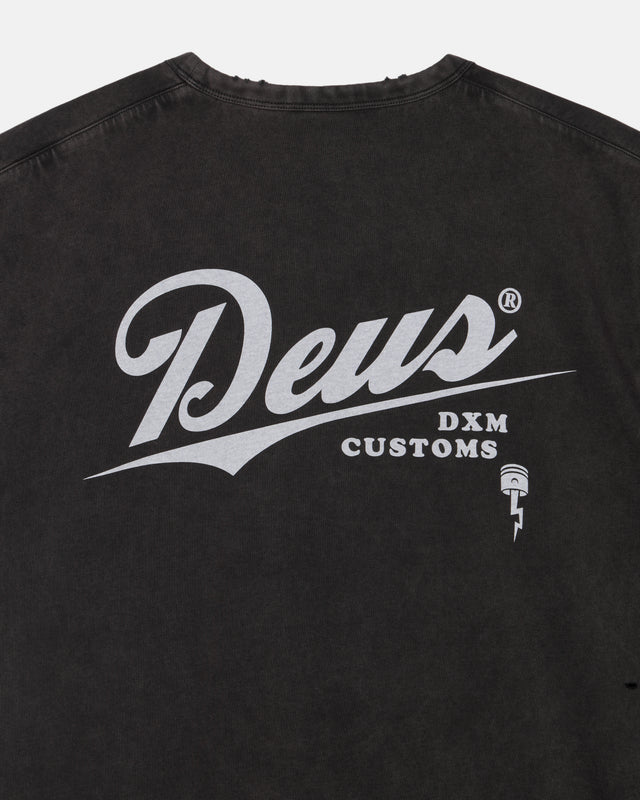 DAMAGED DYED TEE - CHARCOAL