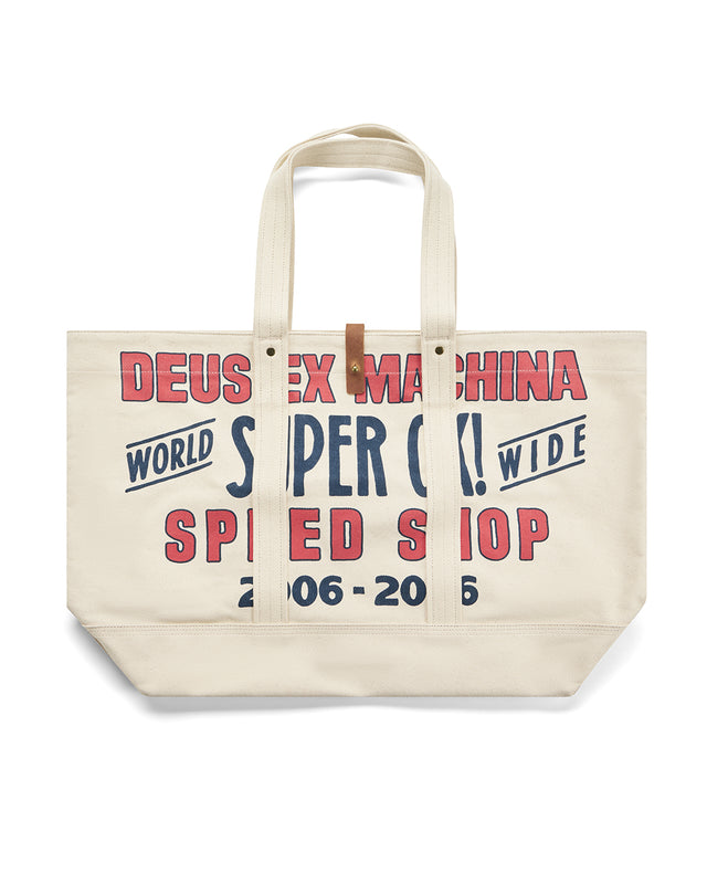 CHESS CANVAS TOTE - OFF WHITE