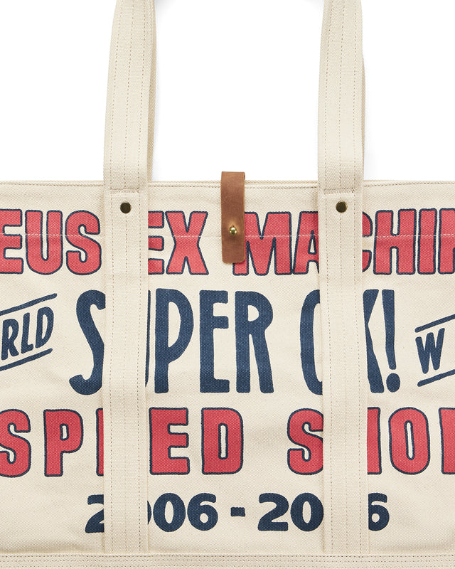 CHESS CANVAS TOTE - OFF WHITE