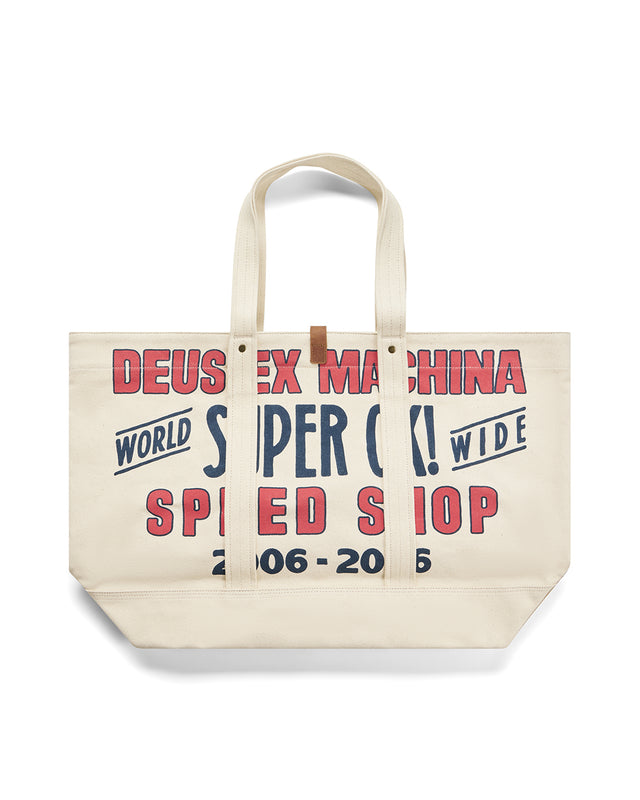 CHESS CANVAS TOTE - OFF WHITE
