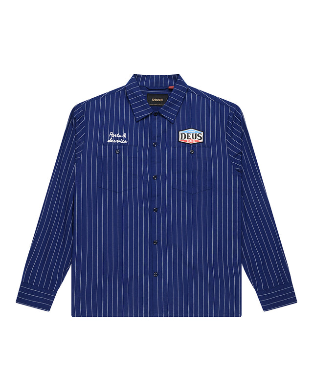 FORECOURT STRIPE SHIRT 2 - MECHANIC BLUE
