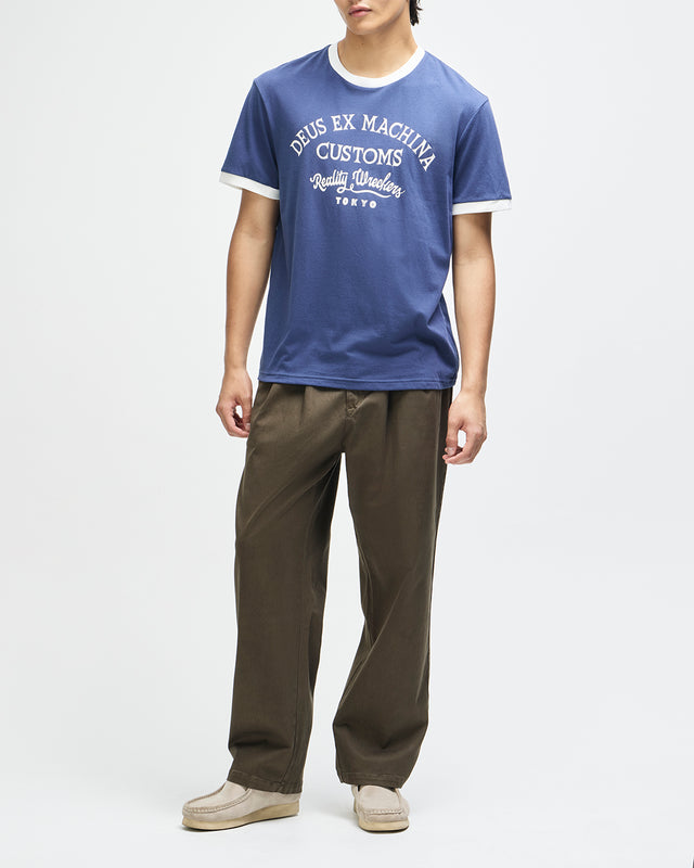 MARSDEN RINGER TEE - MECHANIC BLUE