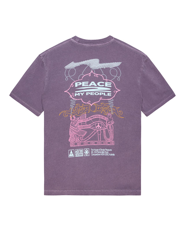 EASY PEACEY TEE - GRAPE PURPLE