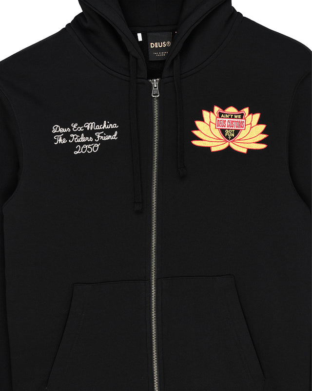SACRED CREST ZIP HOODIE - BLACK