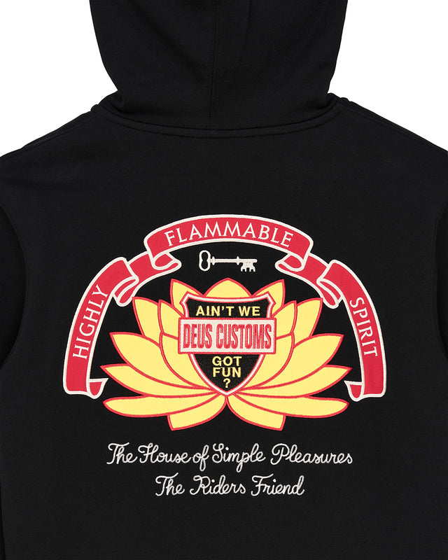 SACRED CREST ZIP HOODIE - BLACK