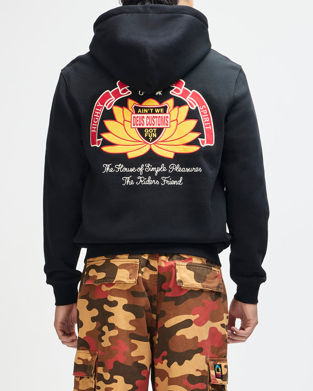 SACRED CREST ZIP HOODIE - BLACK
