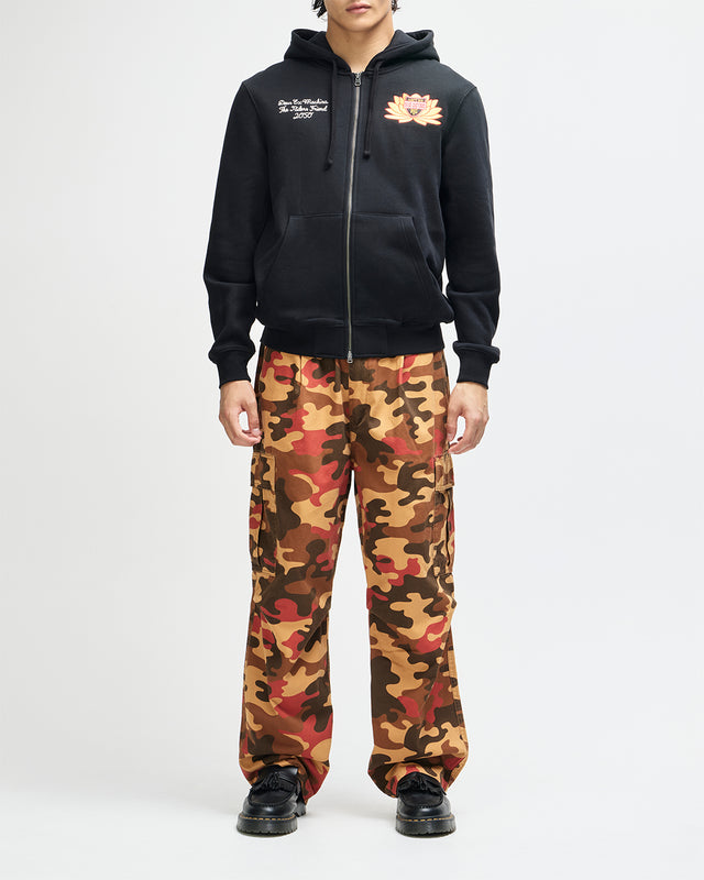 SACRED CREST ZIP HOODIE - BLACK