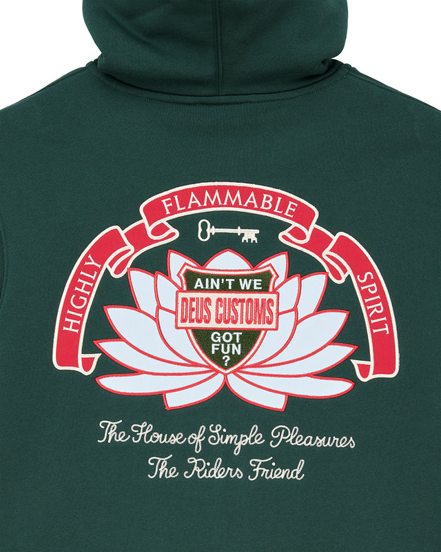 SACRED CREST ZIP HOODIE - RACING GREEN