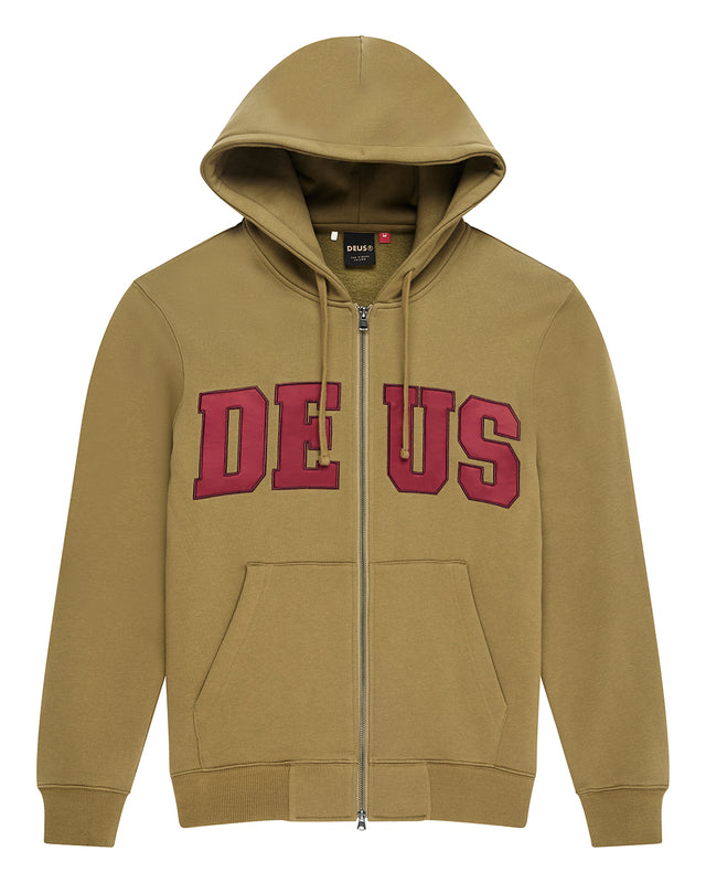 VICTORY LAP ZIP HOODIE - OLIVE GREEN