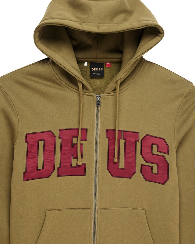 VICTORY LAP ZIP HOODIE - OLIVE GREEN