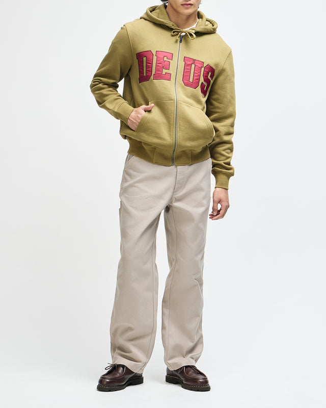 VICTORY LAP ZIP HOODIE - OLIVE GREEN