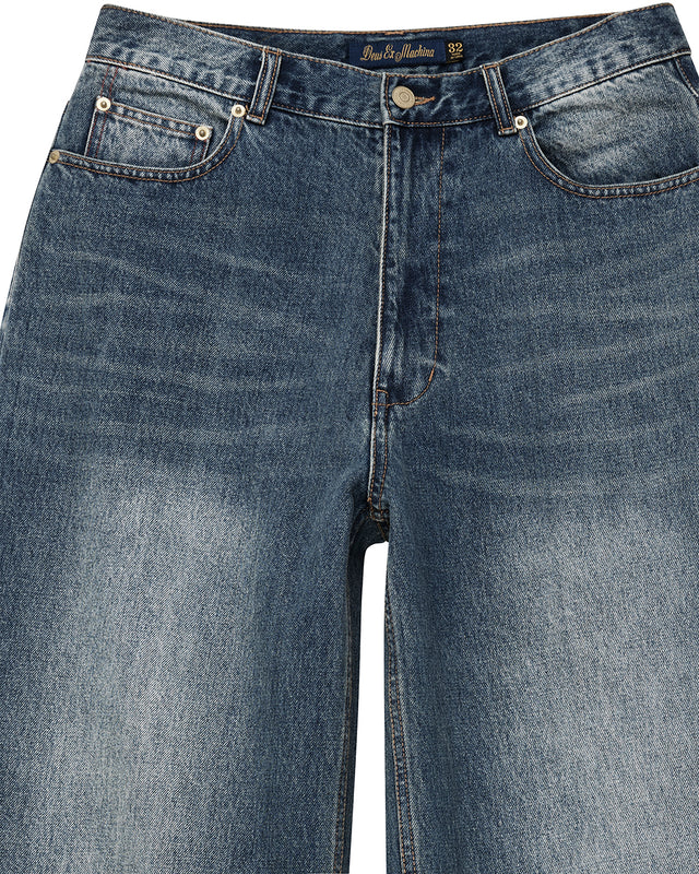 DRIFT LINE WIDE JEAN - MID INDIGO