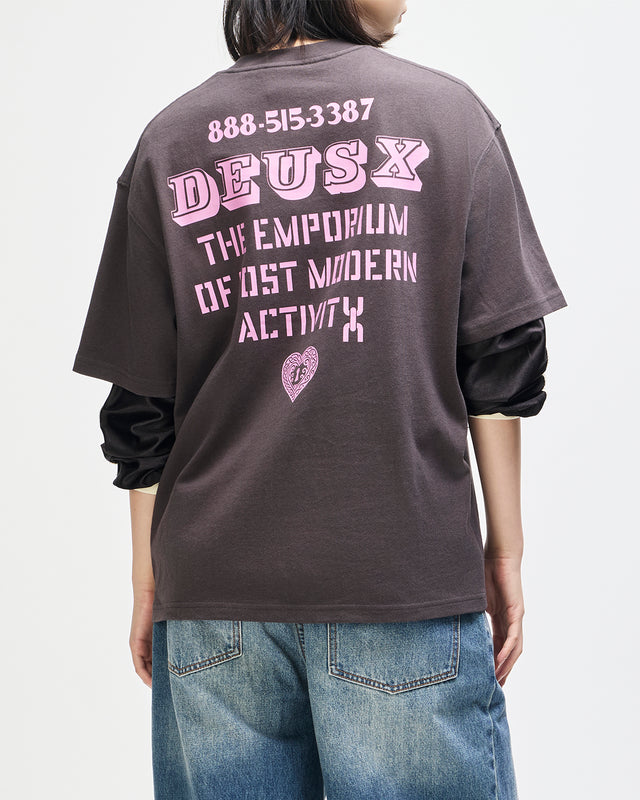 UPSTAIRS OS TEE - ANTHRACITE