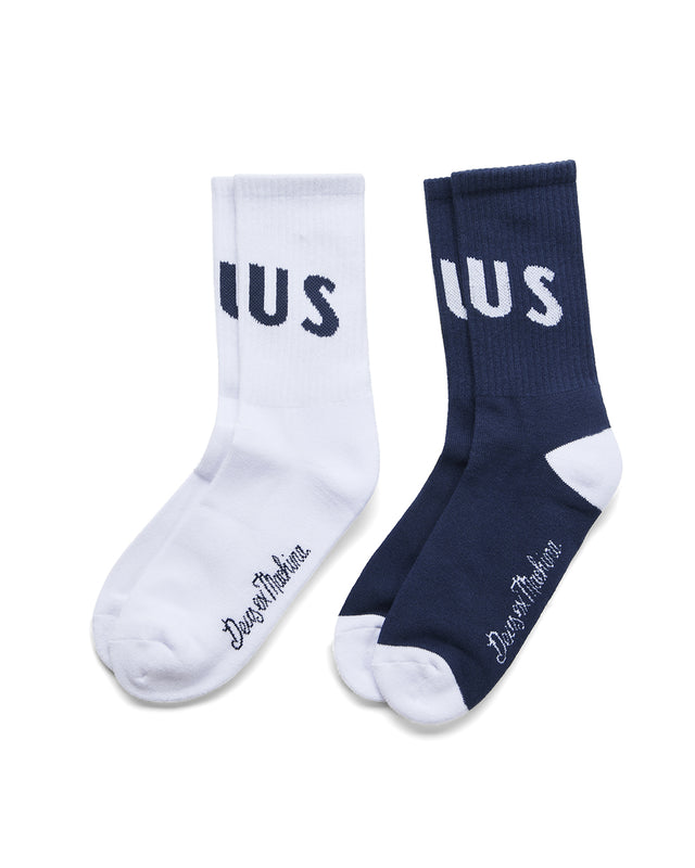 RANGER SOCKS TWIN PACK - NAVY-WHITE