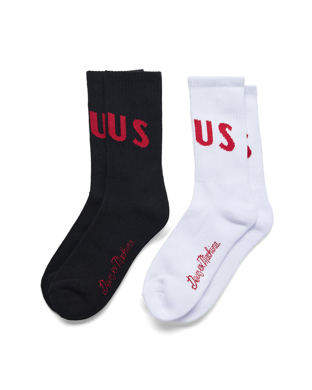RANGER SOCKS TWIN PACK - WHITE-BLACK