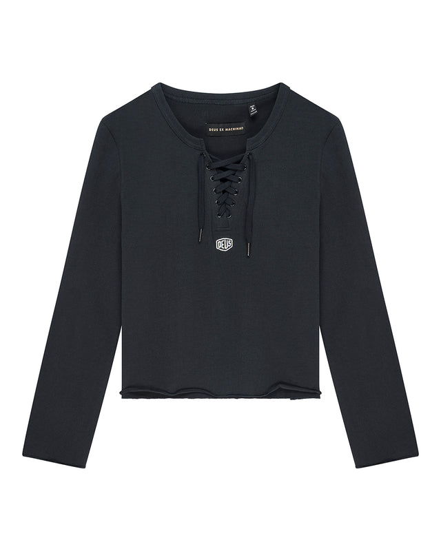 STOPPA LACE UP TOP - BLACK