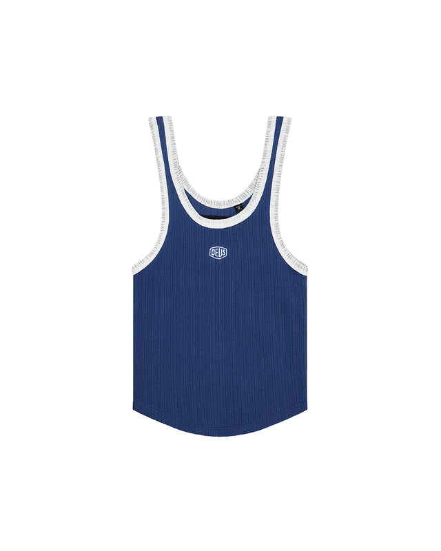 JUNE POINTELLE SHIELD TANK - PAGEANT BLUE