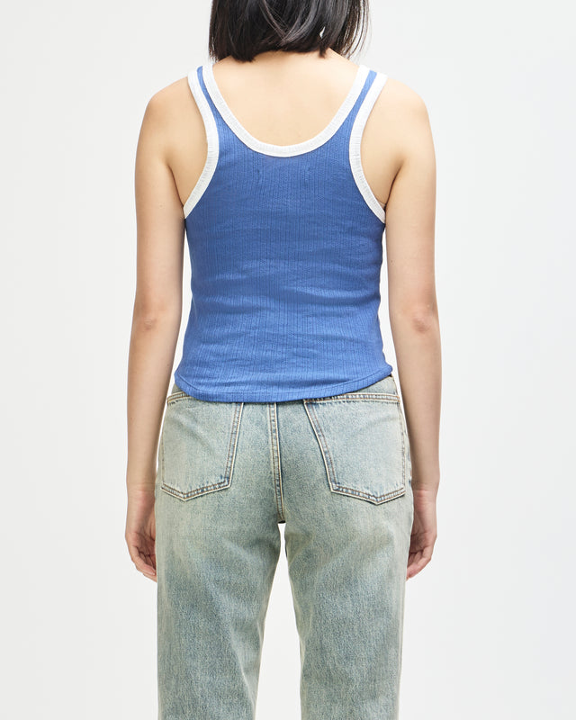 JUNE POINTELLE SHIELD TANK - PAGEANT BLUE