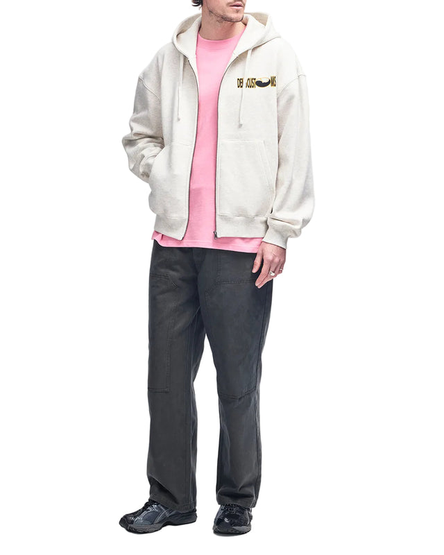 TIME CONSTRAINT ZIP HOODIE - LIGHT GREY MARLE