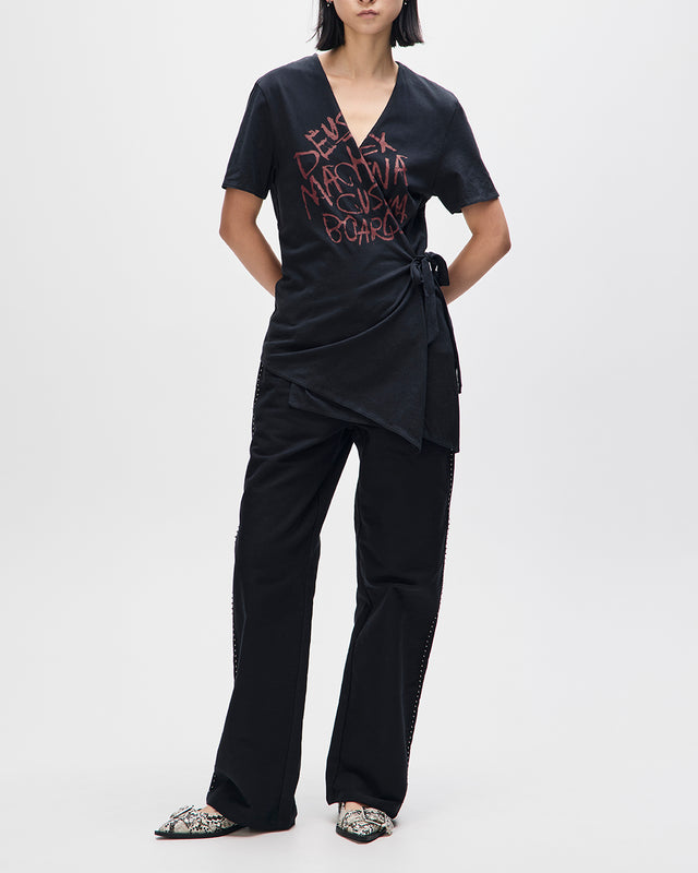 ROGUE WRAP TEE - BLACK