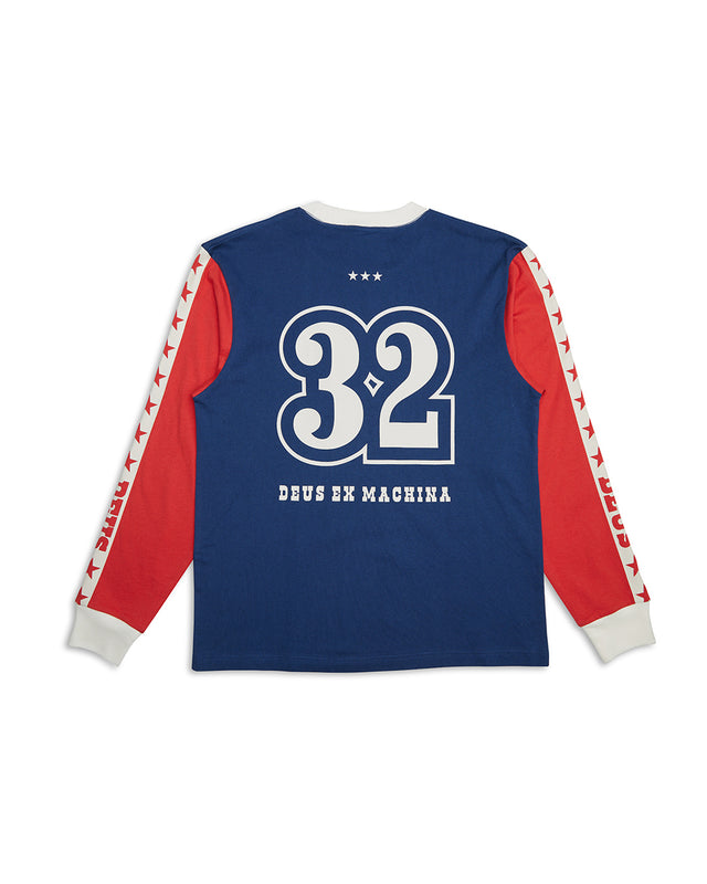 ROUND UP LS TEE - RED/BLUE