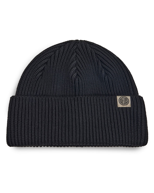 PILL MERINO BEANIE - BLACK