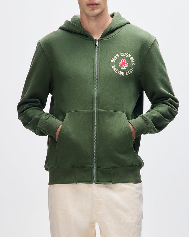 BASTO ZIP HOODIE - CYPRESS GREEN