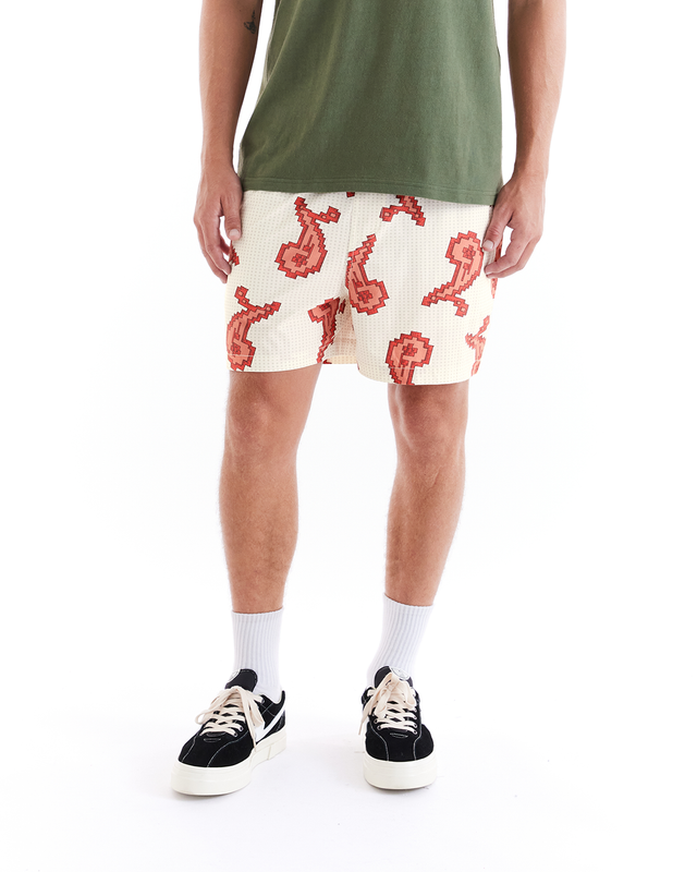 2 BIT BEACH SHORT - WHITE