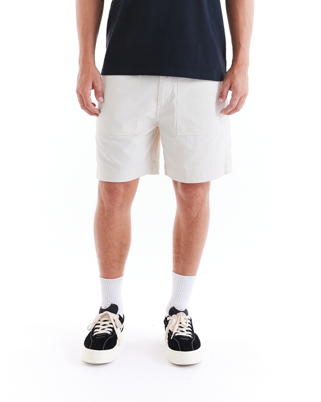 POPLIN HARRIS FATIGUE SHORT - DIRTY WHITE