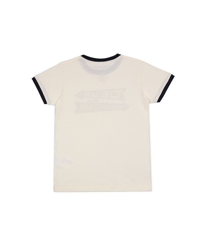 KIDS ARROW RINGER TEE - PRISTINE WHITE