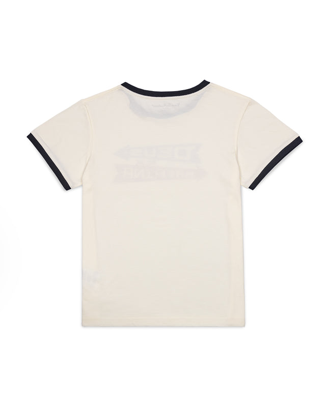 WOMEN ARROW RINGER TEE - PRISTINE WHITE