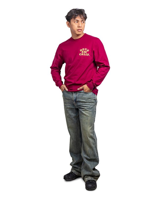 QUICK STRIKE LS TEE - BURGUNDY