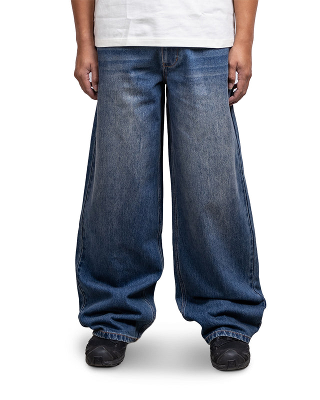 DRIFT LINE WIDE JEAN - MID INDIGO